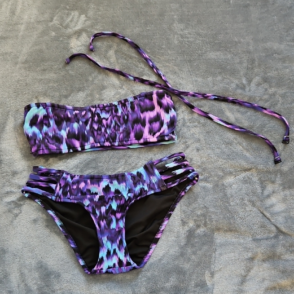 Vibrant Purple and Blue Bikini Set